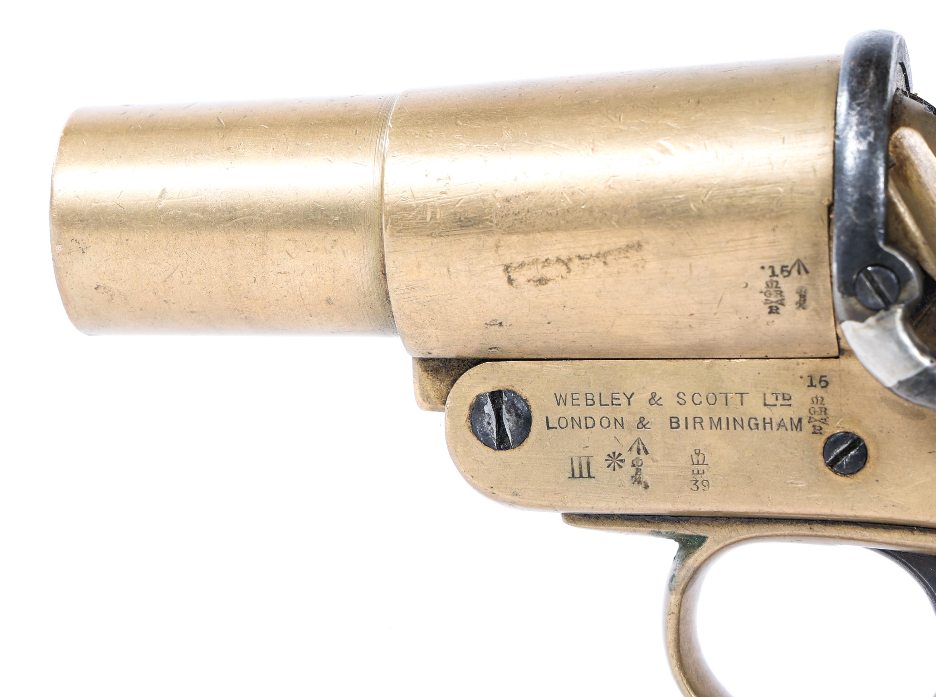 1915 WWI WEBLEY & SCOTT NO.1 MK.III* FLARE PISTOL