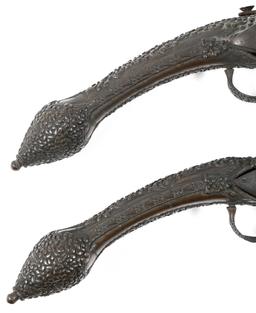 PAIR OF 18TH C. ALBANIAN MIQUELET PISTOLS