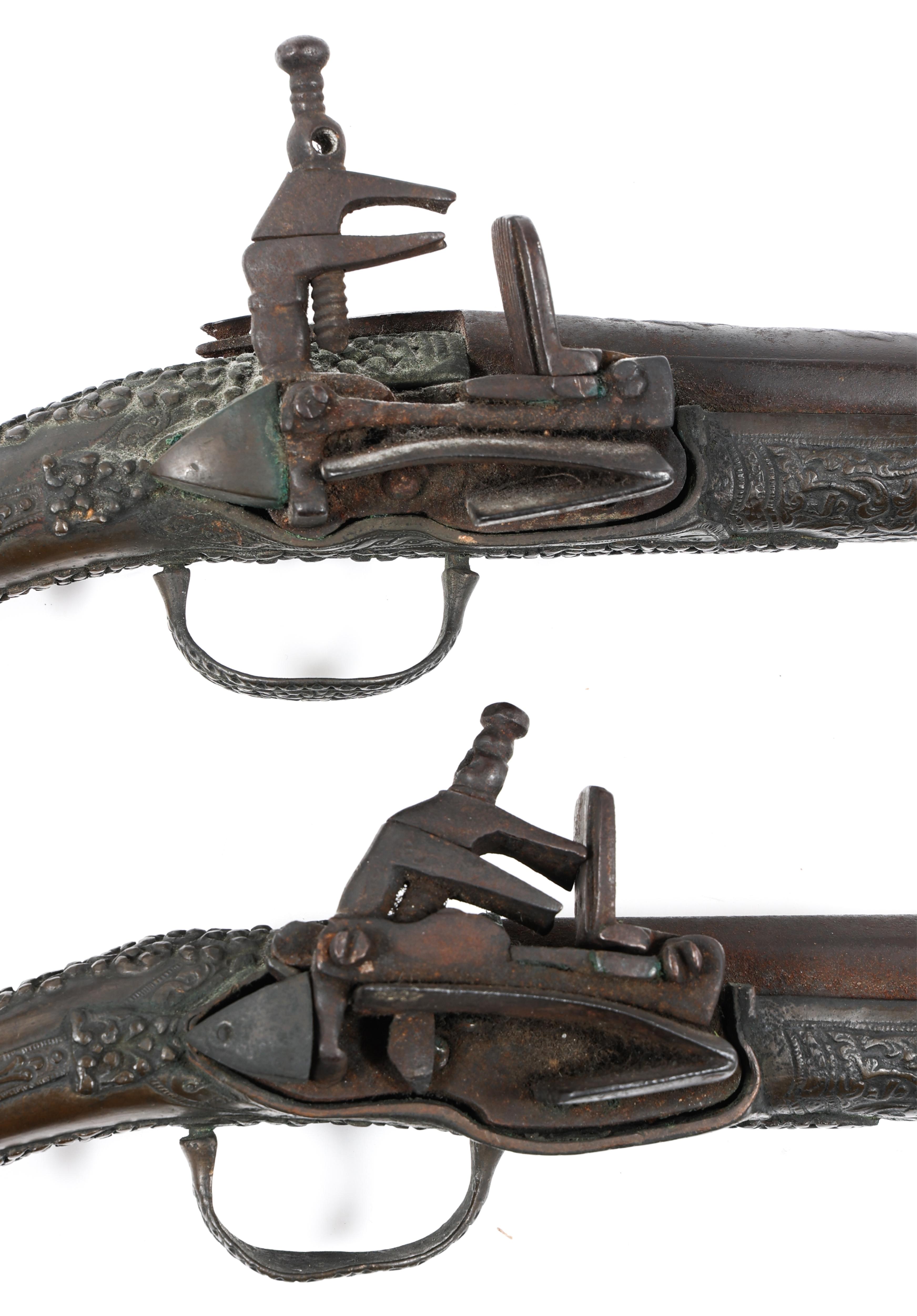 PAIR OF 18TH C. ALBANIAN MIQUELET PISTOLS