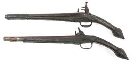 PAIR OF 18TH C. ALBANIAN MIQUELET PISTOLS