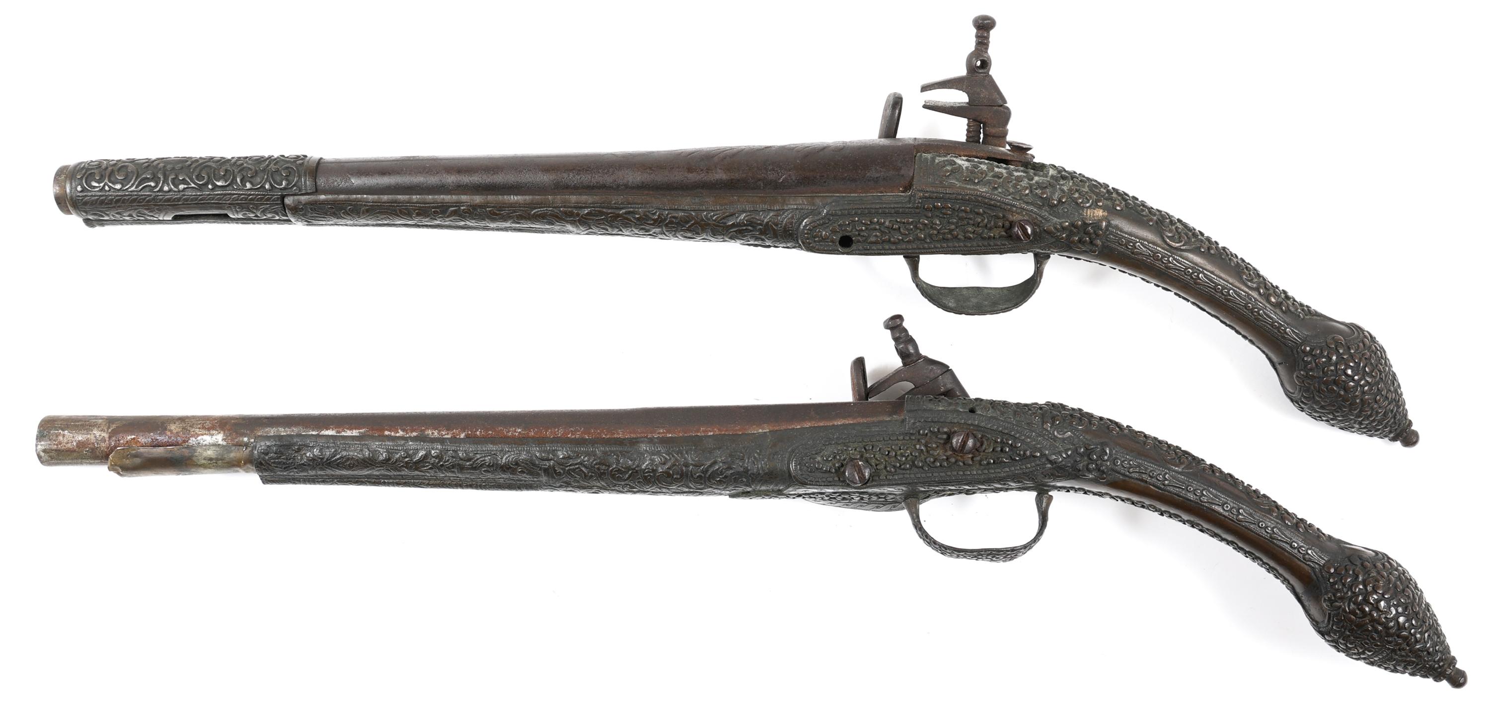 PAIR OF 18TH C. ALBANIAN MIQUELET PISTOLS