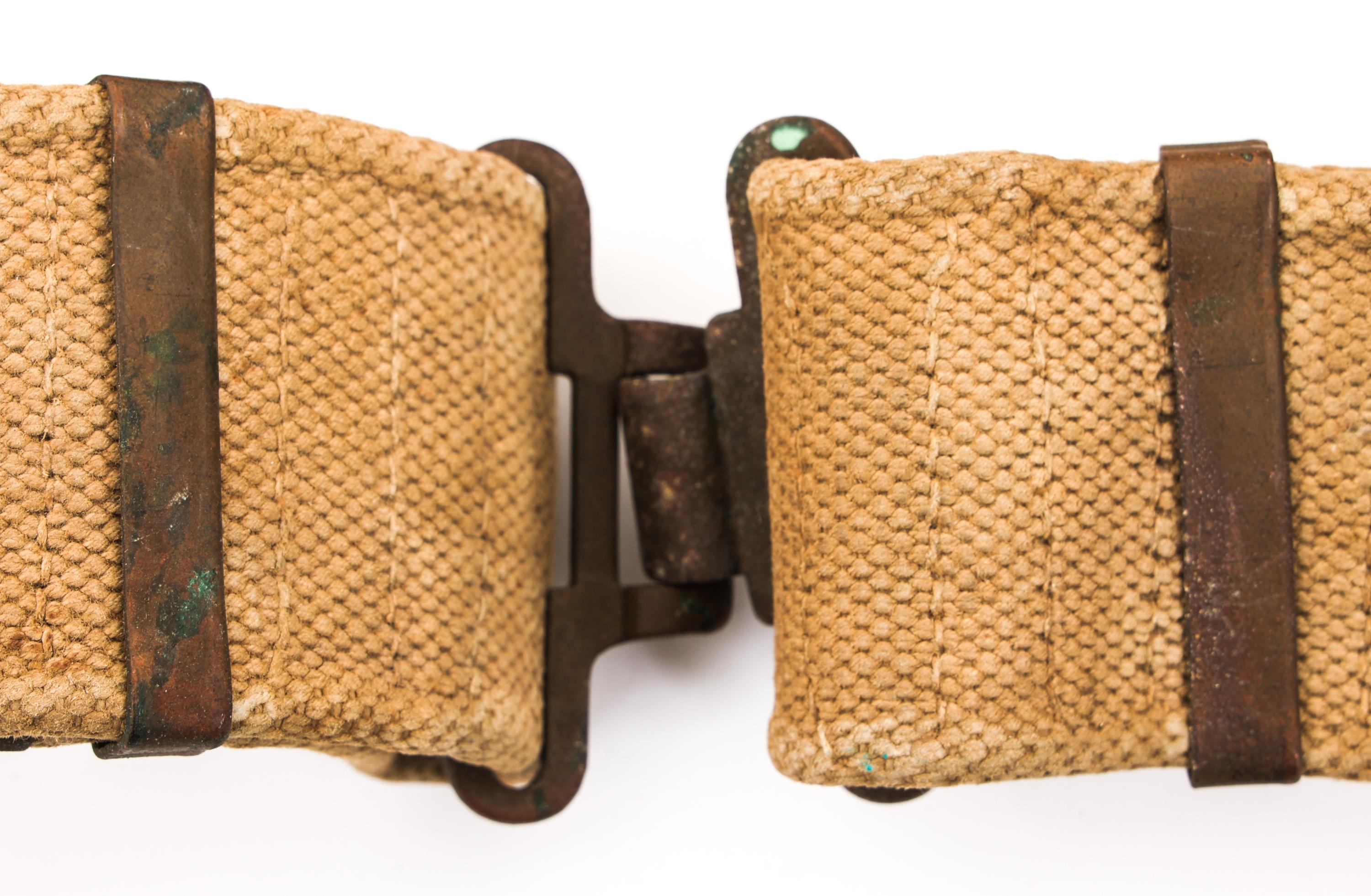 WWI US ARMY M1917 GARRISON BELT & BRITISH WEB BELT