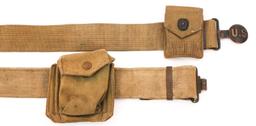 WWI US ARMY M1917 GARRISON BELT & BRITISH WEB BELT