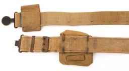 WWI US ARMY M1917 GARRISON BELT & BRITISH WEB BELT