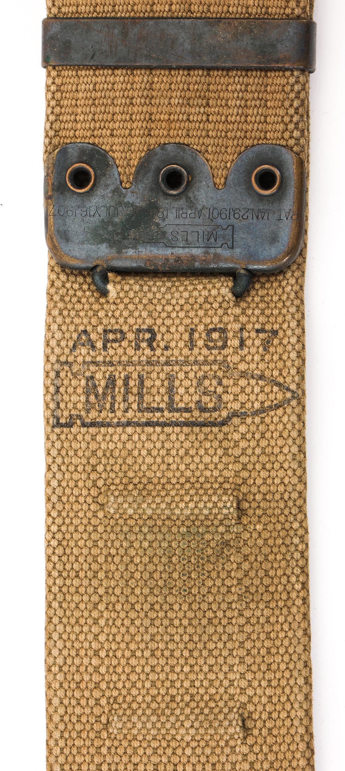 WWI US ARMY M1917 GARRISON BELT & BRITISH WEB BELT