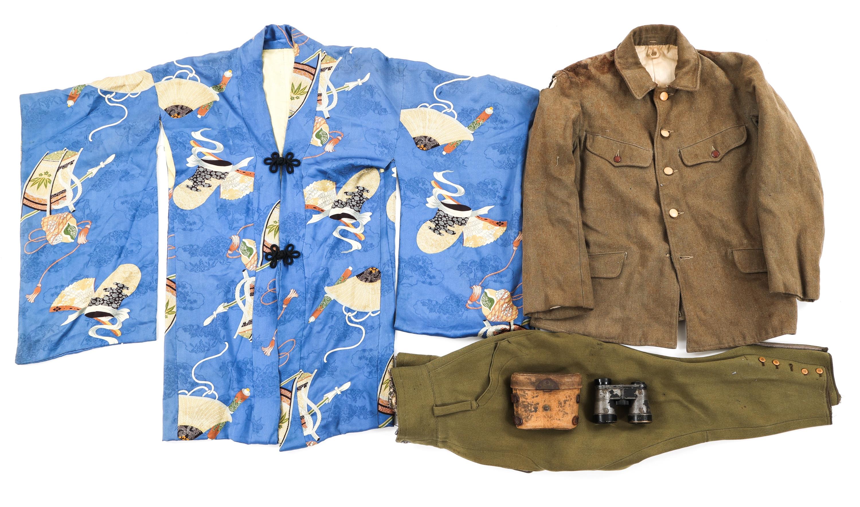 WWII JAPANESE IMPERIAL ARMY UNIFORM & BINOCULARS