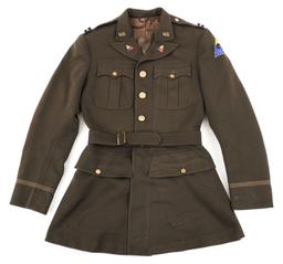 WWII US ARMY 4th ARMORED DIV OFFICER NAMED UNIFORM