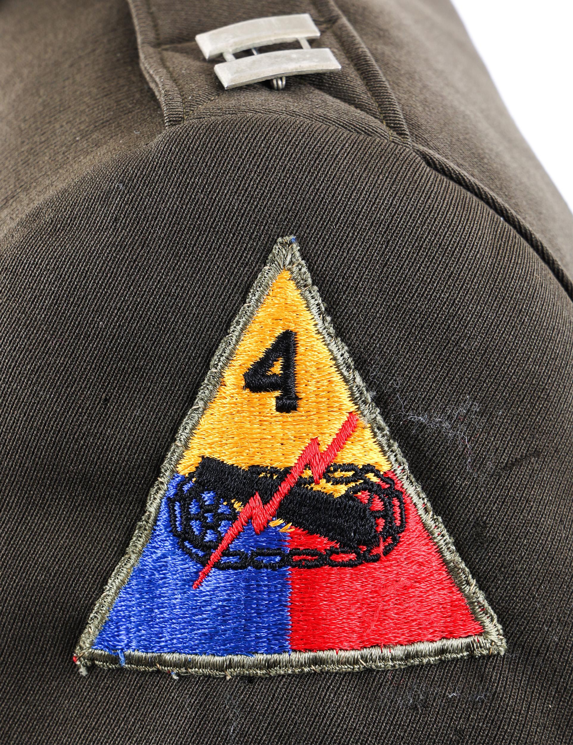 WWII US ARMY 4th ARMORED DIV OFFICER NAMED UNIFORM