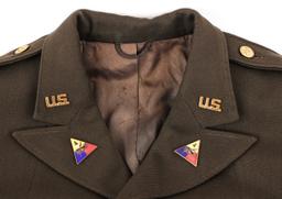 WWII US ARMY 4th ARMORED DIV OFFICER NAMED UNIFORM