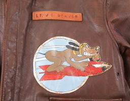 WWII 13th AAF 424th BOMB SQUADRON A2 FLIGHT JACKET