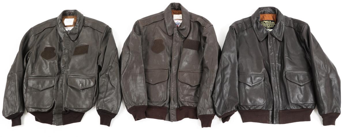 TYPE A-2 PILOT LEATHER FLIGHT JACKETS LOT OF 3