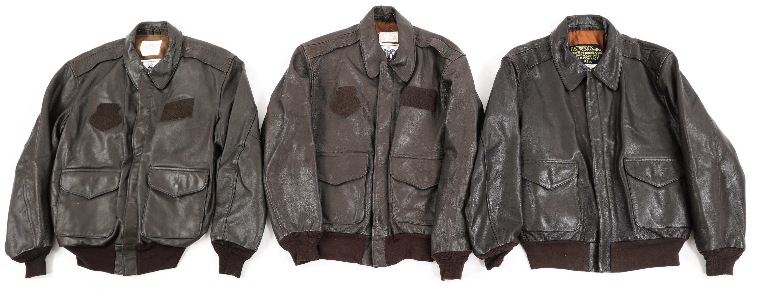 TYPE A-2 PILOT LEATHER FLIGHT JACKETS LOT OF 3