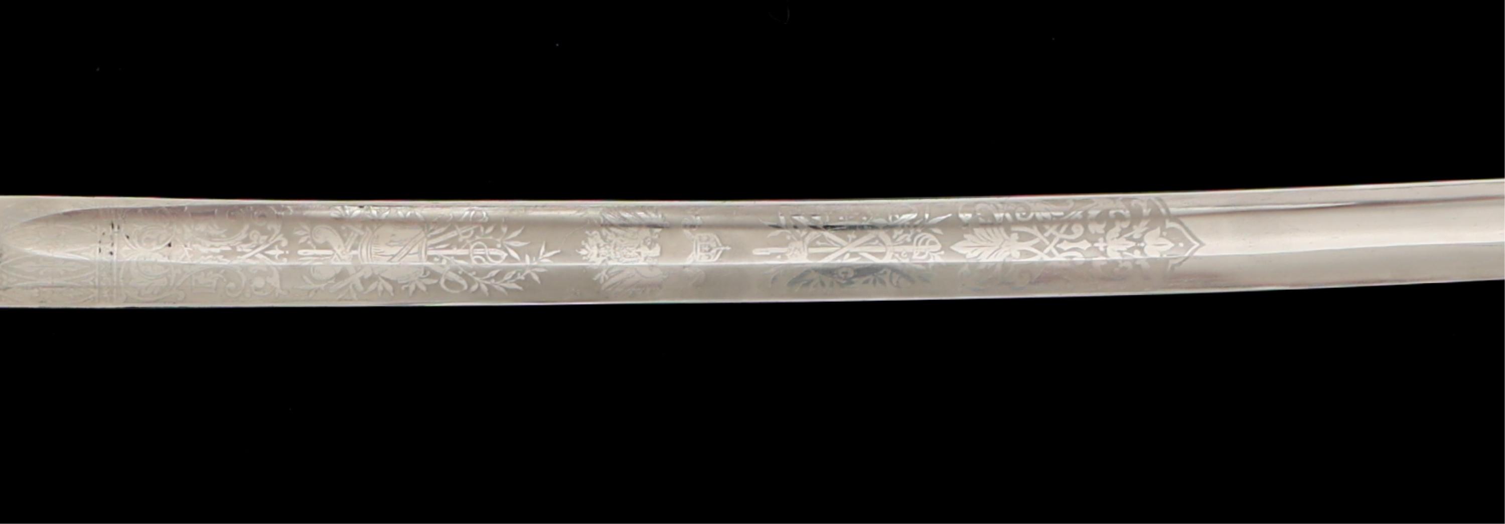 IMPERIAL GERMAN FIELD ARTILLERY ACID ECTHED SWORD