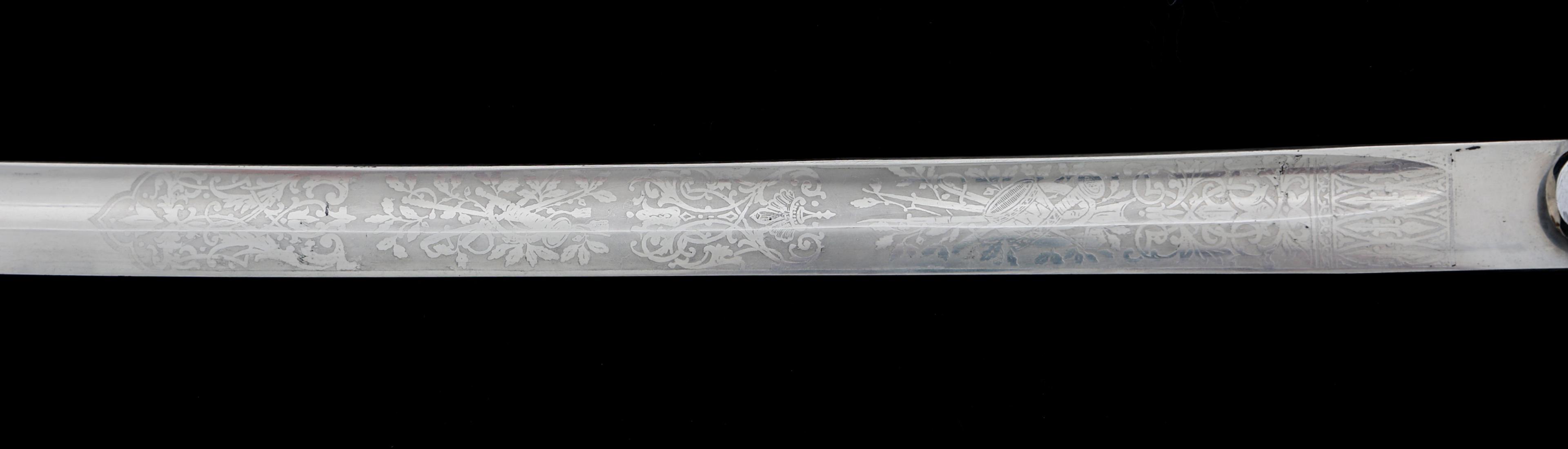 IMPERIAL GERMAN FIELD ARTILLERY ACID ECTHED SWORD
