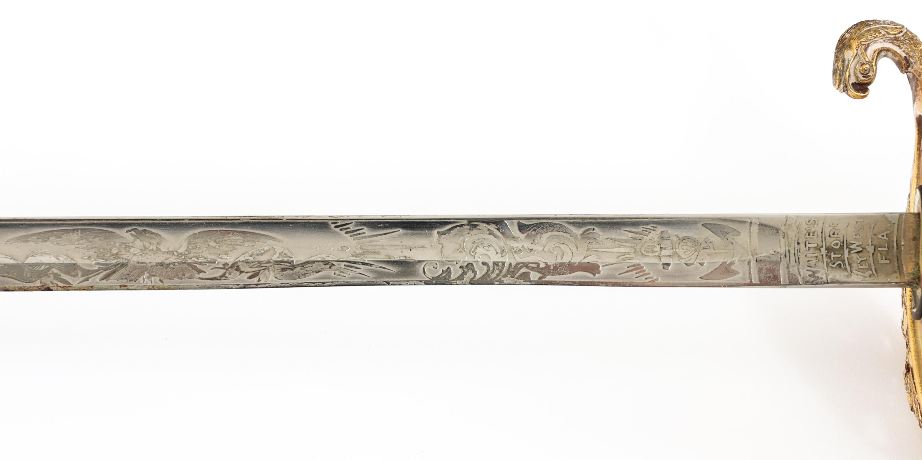 WWI USS K-4 SUBMARINE OFFICER PRESENTATION SWORD