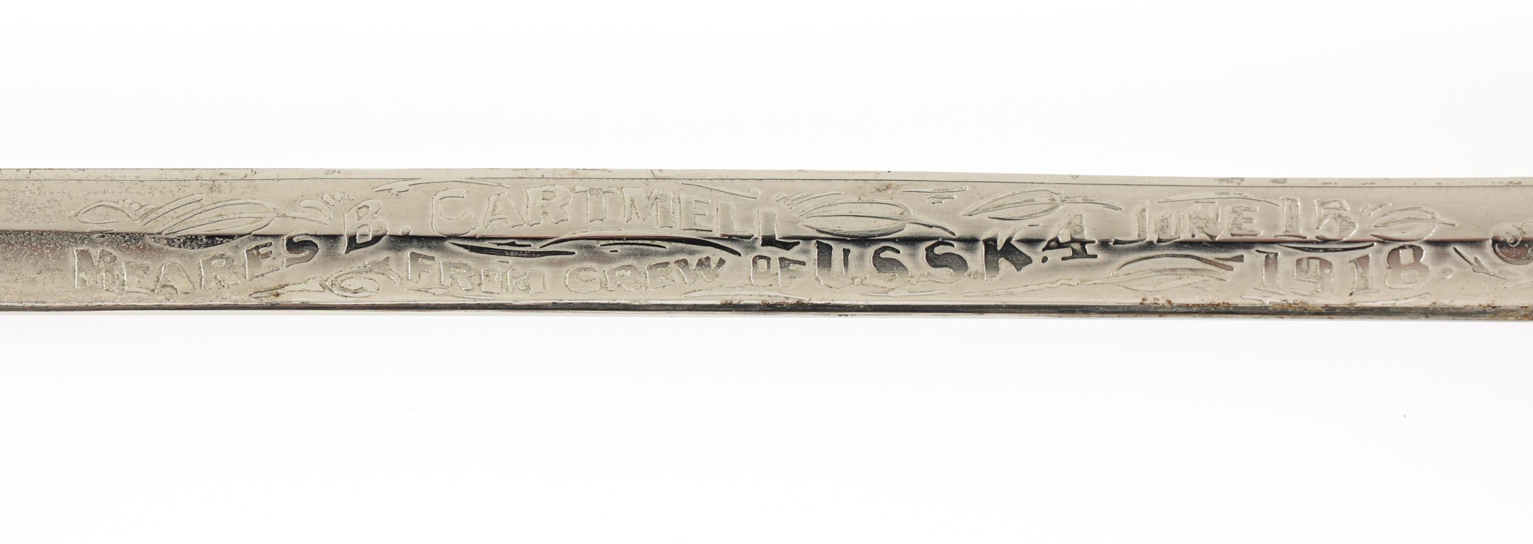 WWI USS K-4 SUBMARINE OFFICER PRESENTATION SWORD