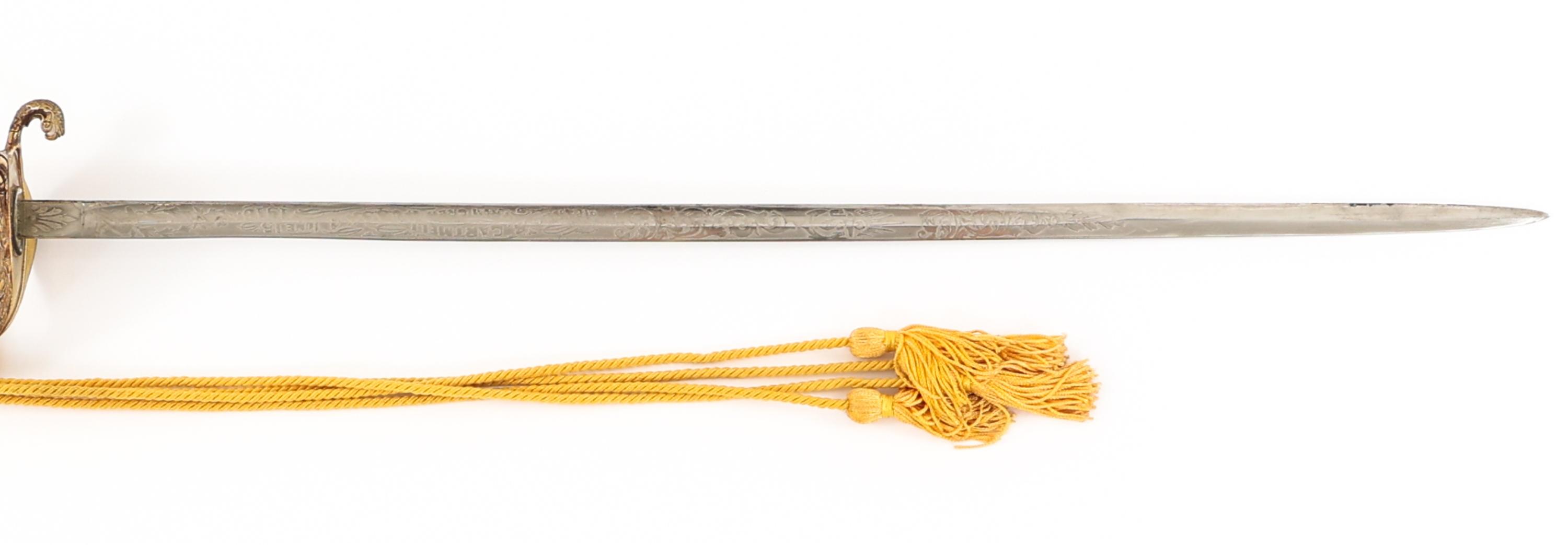WWI USS K-4 SUBMARINE OFFICER PRESENTATION SWORD