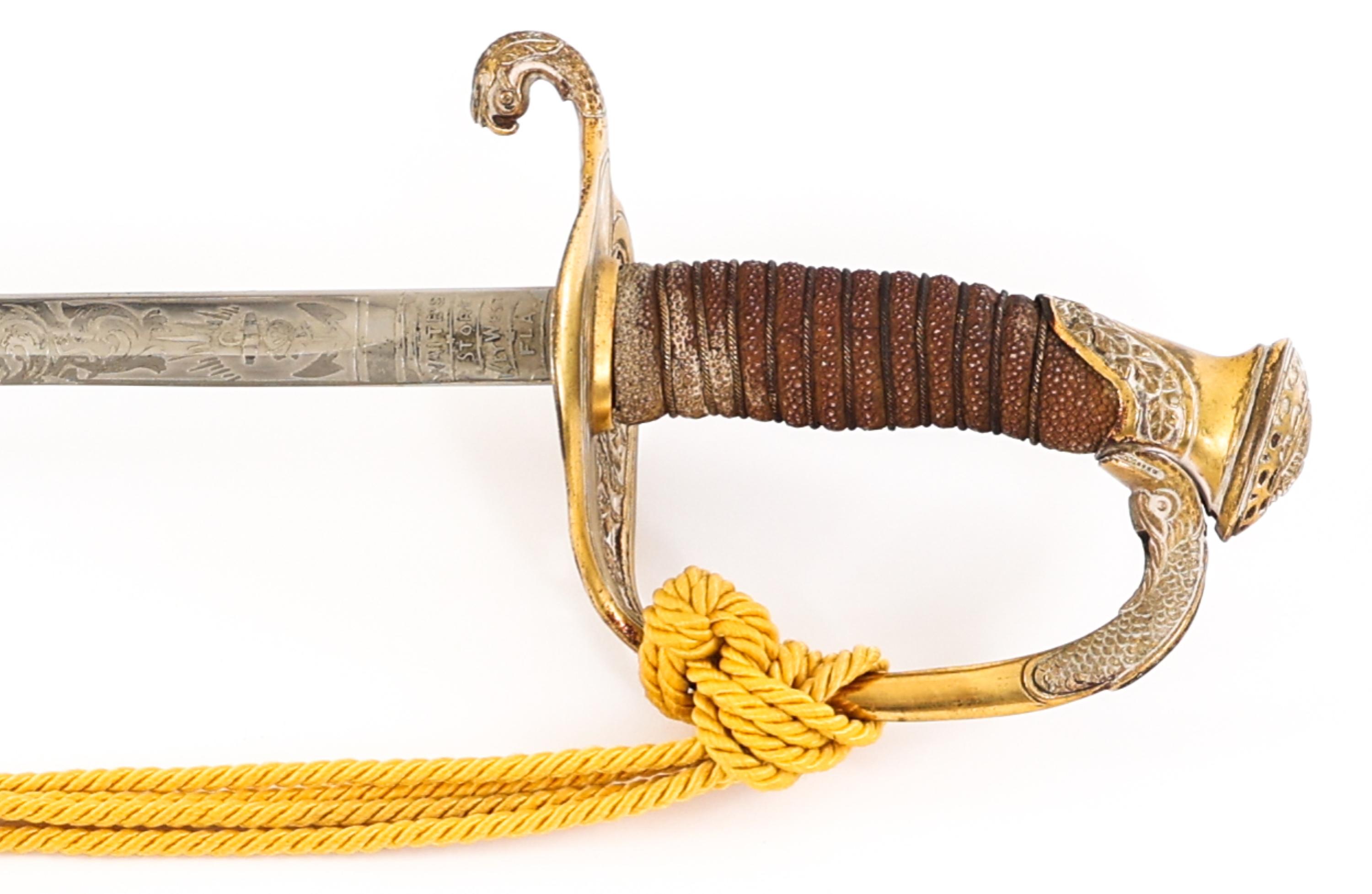 WWI USS K-4 SUBMARINE OFFICER PRESENTATION SWORD