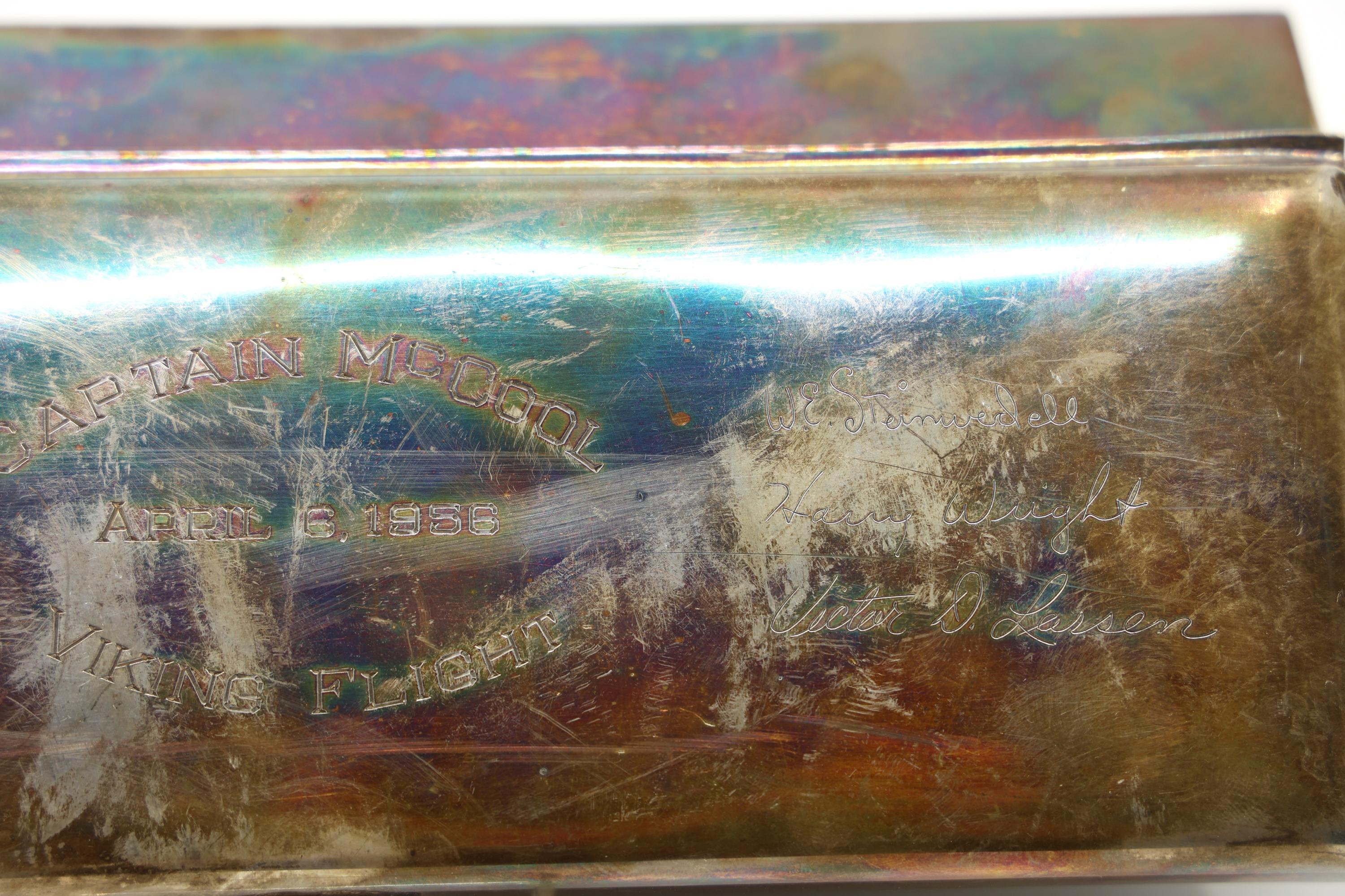 SILVERPLATE PRESENTATION DRESSER BOX - NAMED