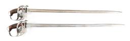 19th C. GERMAN PAIR OF M1889 SWORDS & WOOD MOUNT