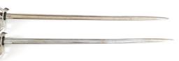 19th C. GERMAN PAIR OF M1889 SWORDS & WOOD MOUNT