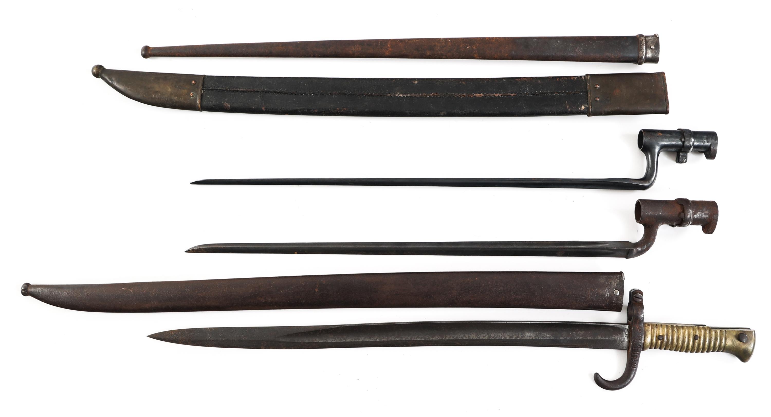 19th C. EUROPEAN & US BAYONET & SCABBARD LOT