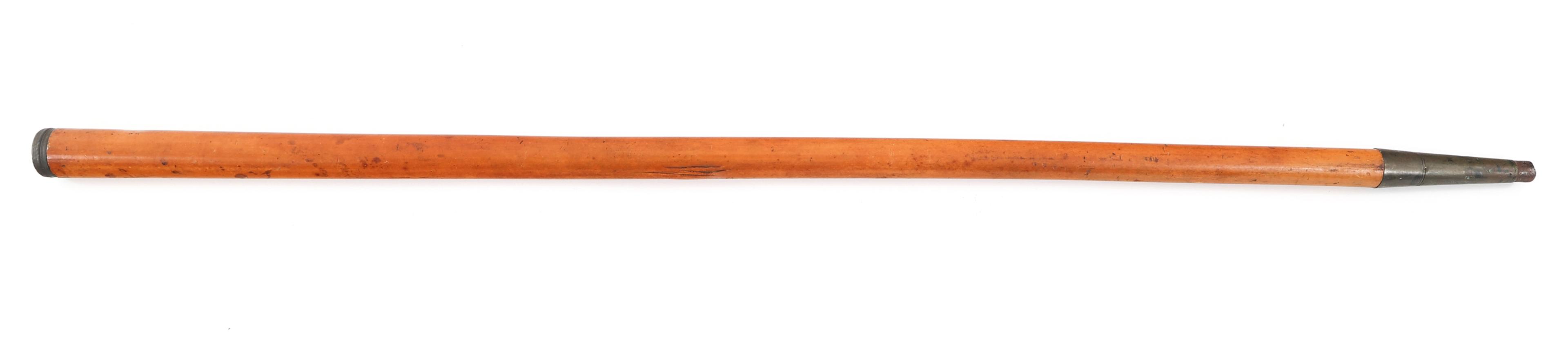 19th C. WOOD CANE WITH TRIANGULAR SWORD BLADE