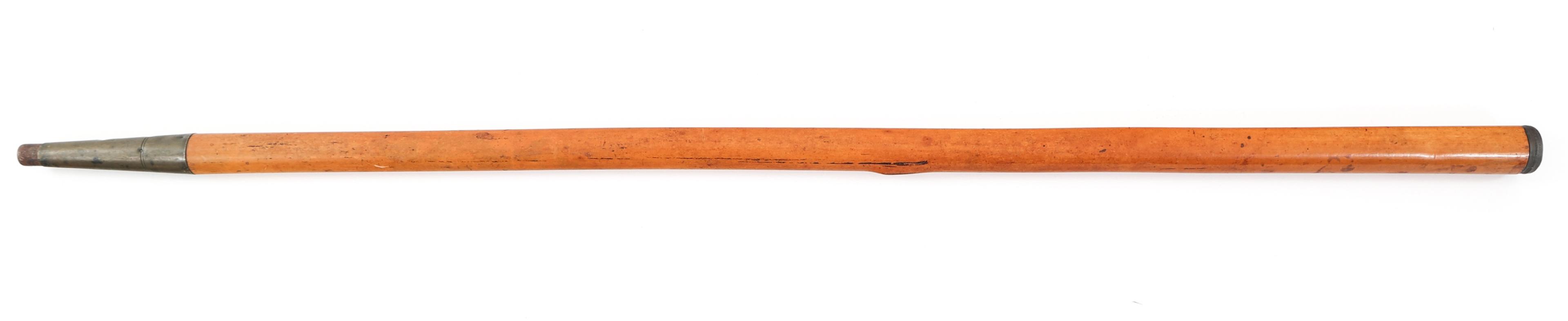 19th C. WOOD CANE WITH TRIANGULAR SWORD BLADE