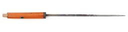 19th C. WOOD CANE WITH TRIANGULAR SWORD BLADE