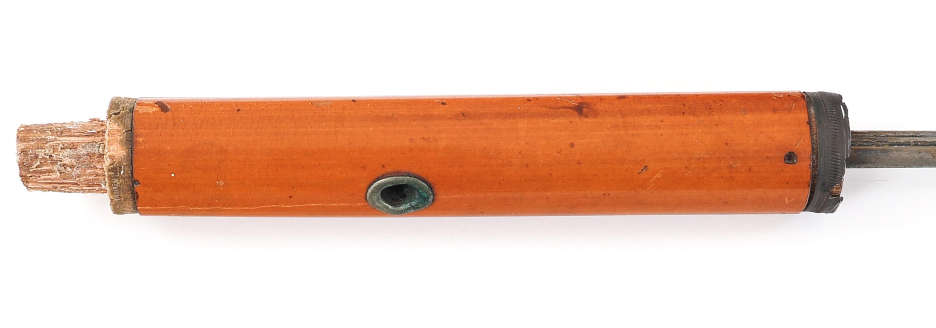 19th C. WOOD CANE WITH TRIANGULAR SWORD BLADE