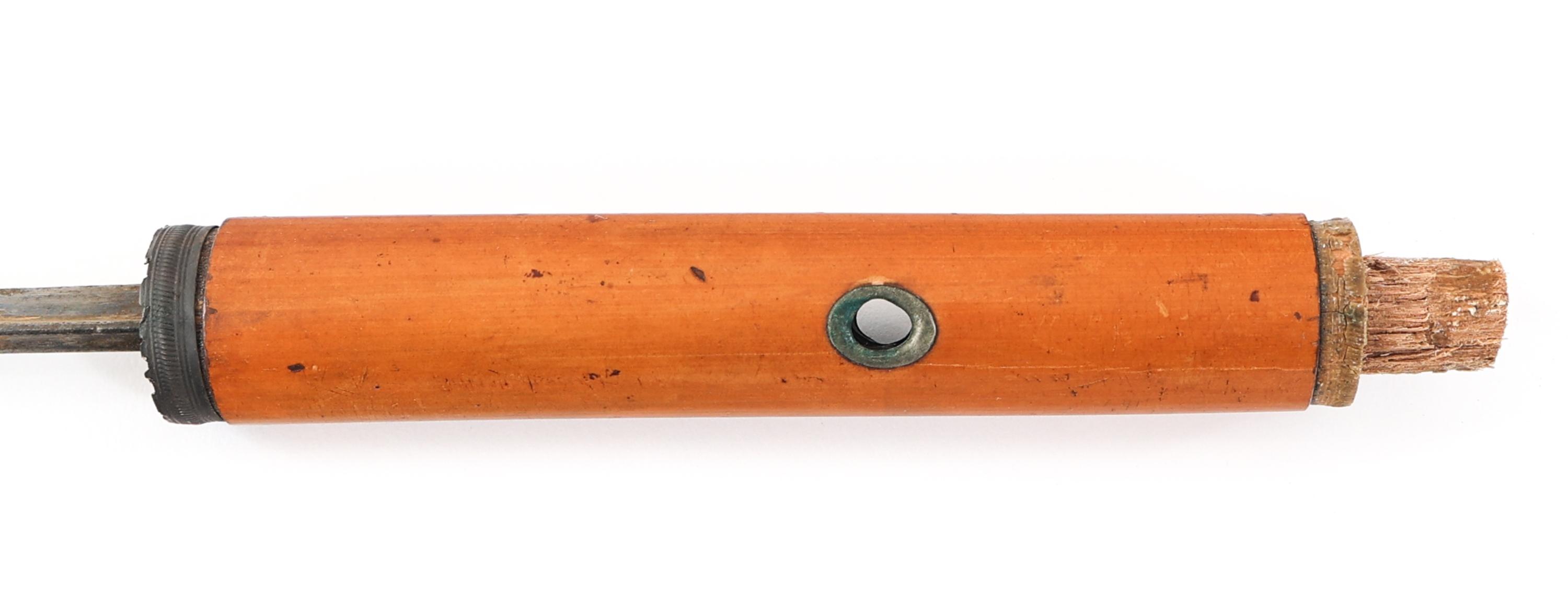 19th C. WOOD CANE WITH TRIANGULAR SWORD BLADE