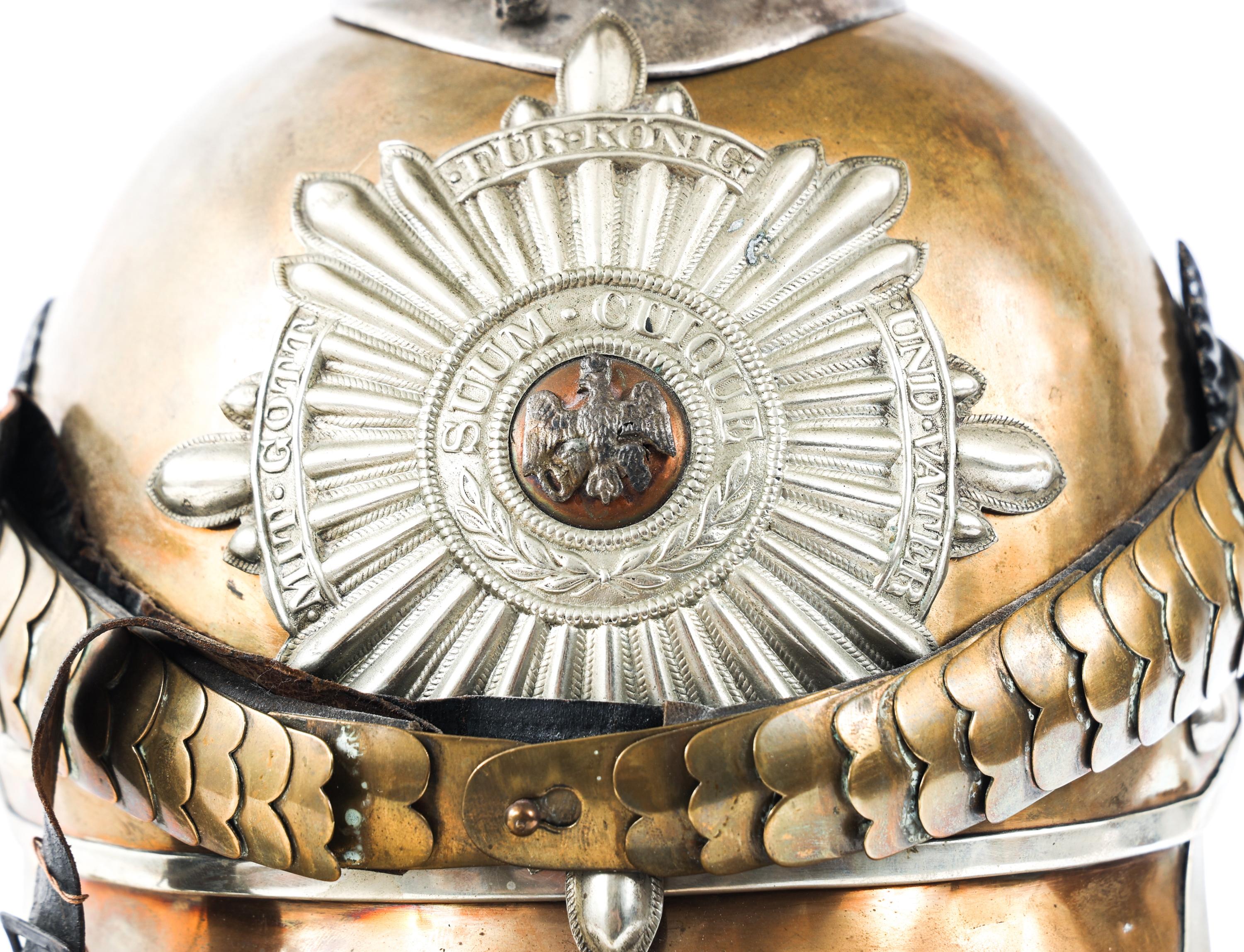 WWI PRUSSIAN GARDE DU CORPS NCO / EM HELMET