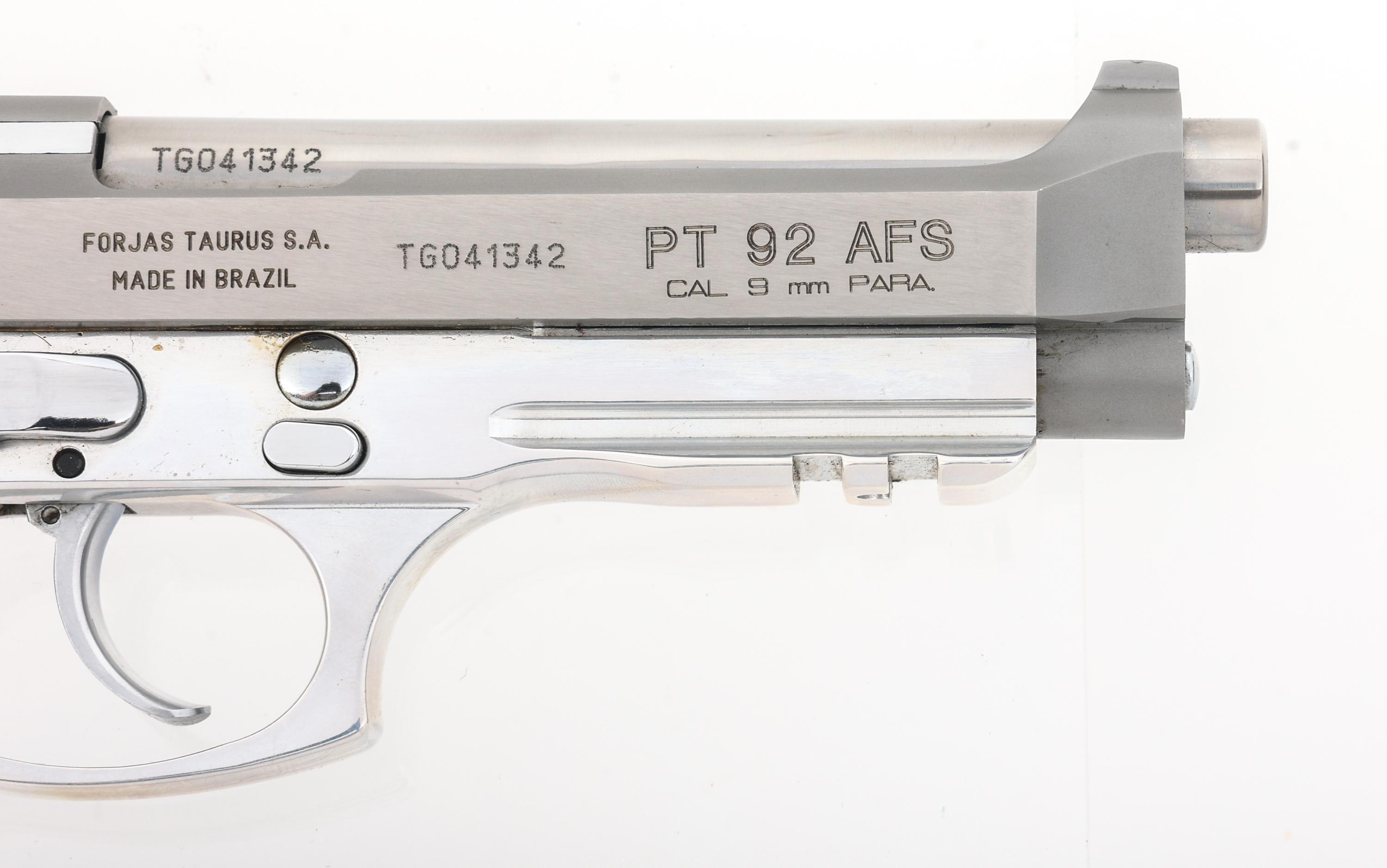 TAURUS MODEL PT92AFS 9mm CALIBER SEMI AUTO PISTOL