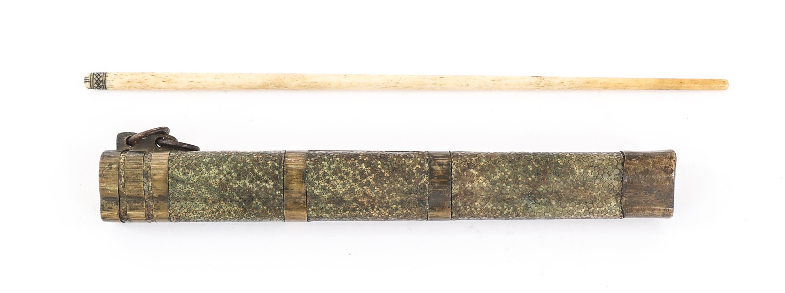 19th C. MONGOLIAN KNIFE & CHOPSTICK SET