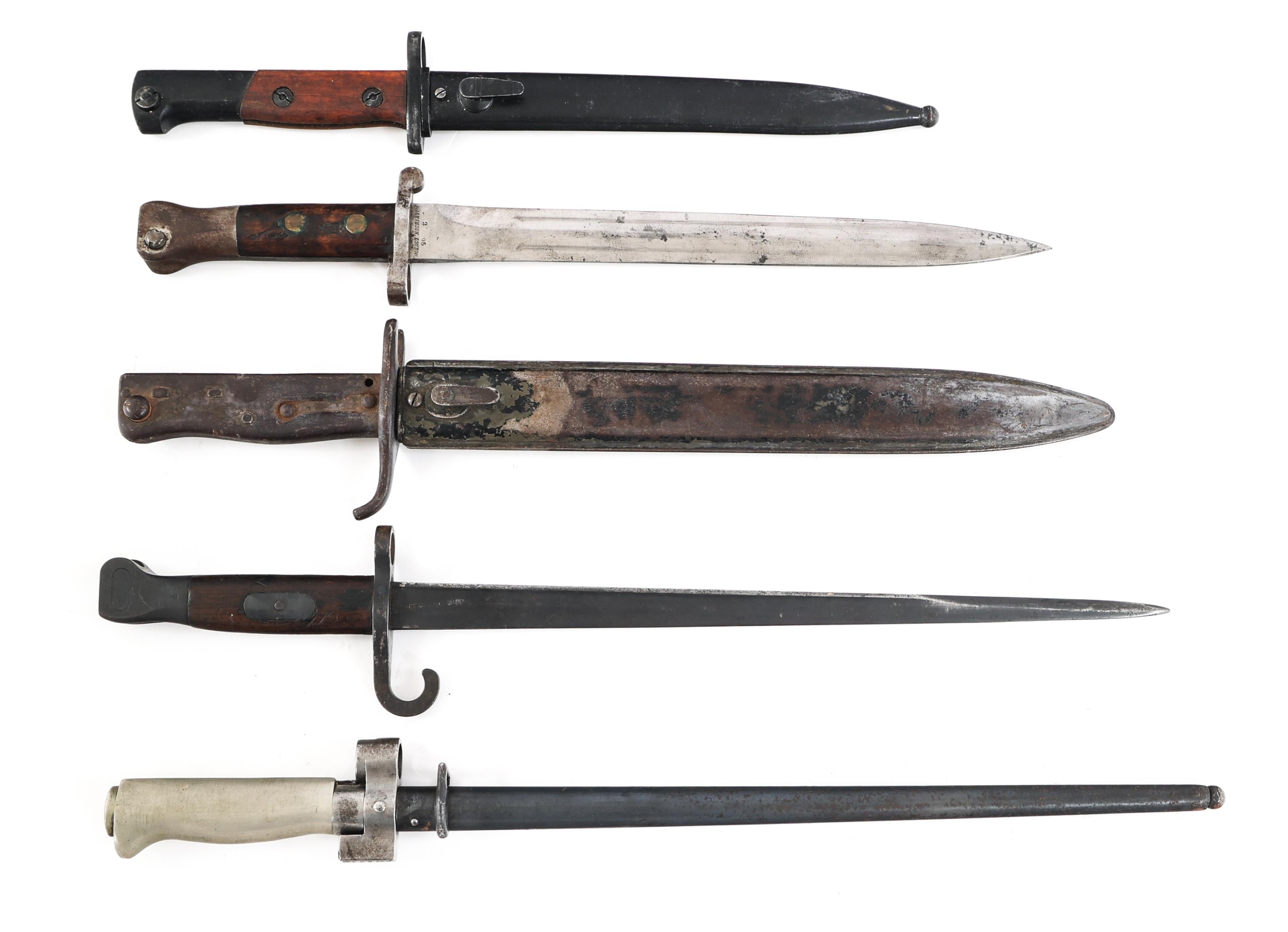 19th - 20th C. WORLD MILITARY BAYONET LOT OF 5