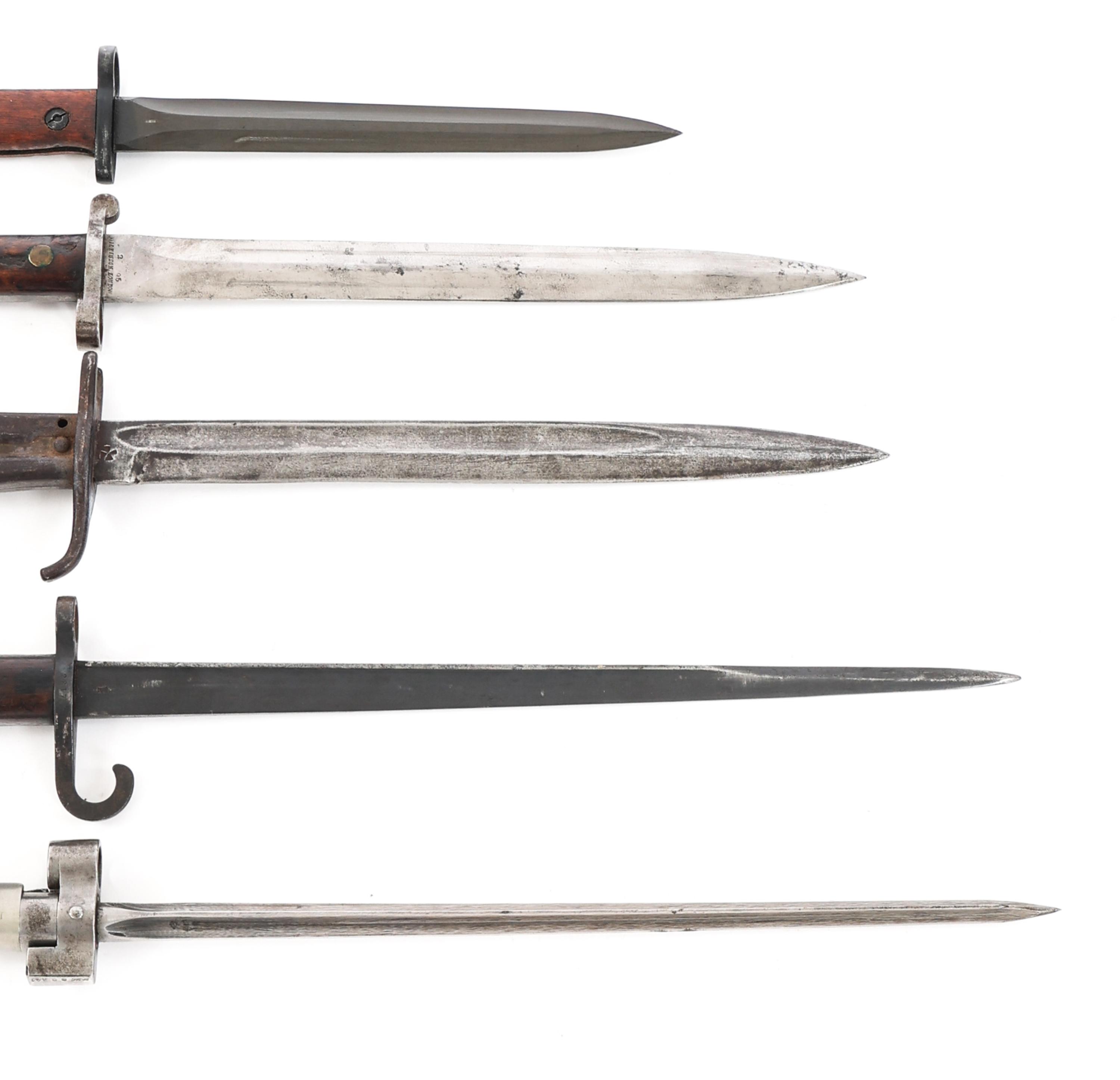 19th - 20th C. WORLD MILITARY BAYONET LOT OF 5