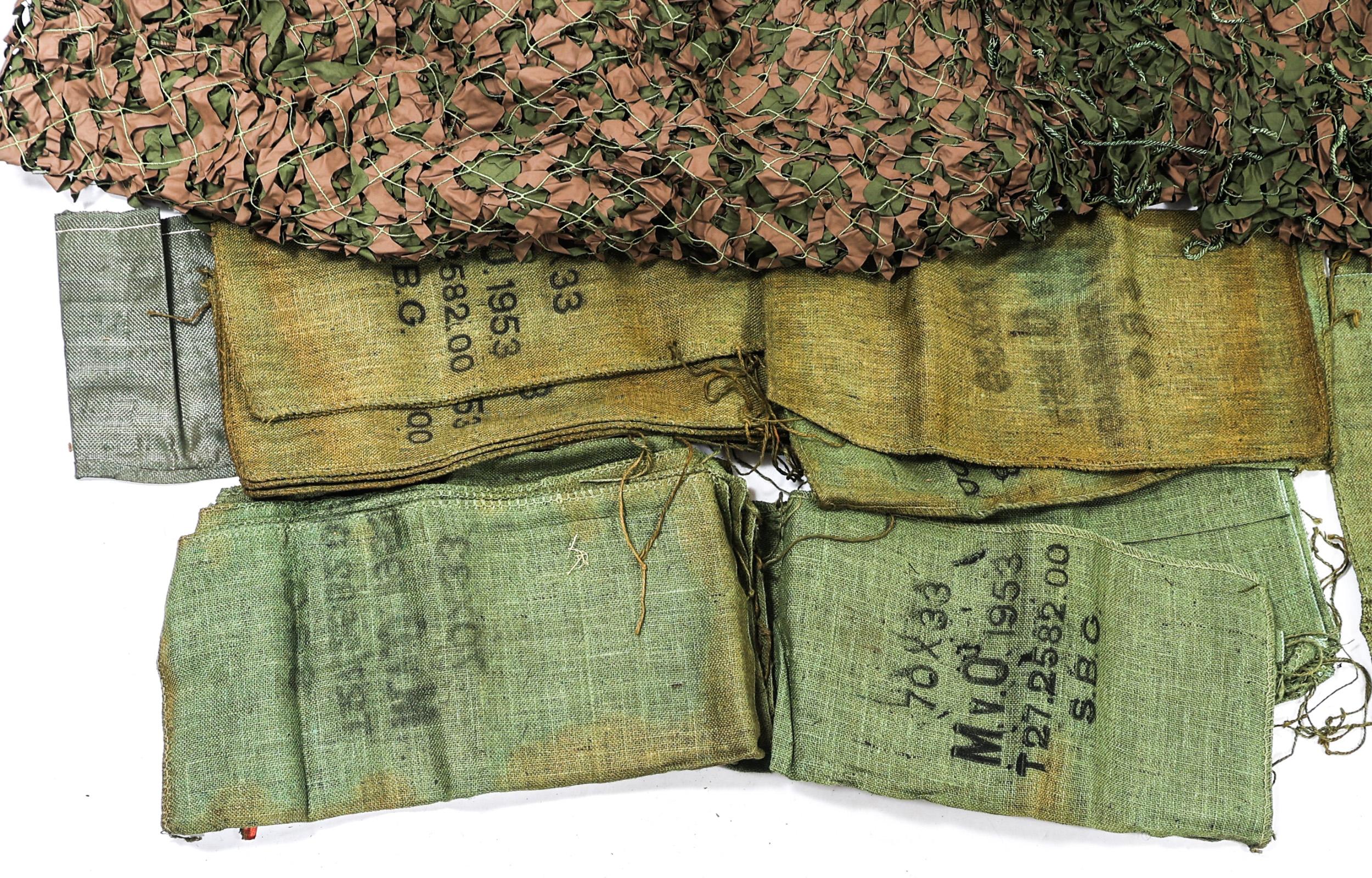 KOREAN WAR - CURRENT US ARMY SANDBAGS & CAMO NET