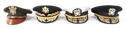 WWII - CURRENT US ARMY & NAVY OFFICER VISOR CAPS