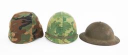 WWI - COLD WAR US M1917A1, M1, & PASGT HELMETS