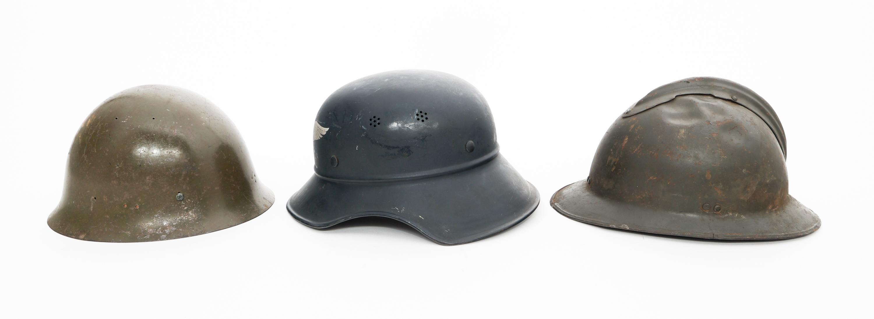 WWII WORLD MILITARY LUFTSCHUTZ & COMBAT HELMETS