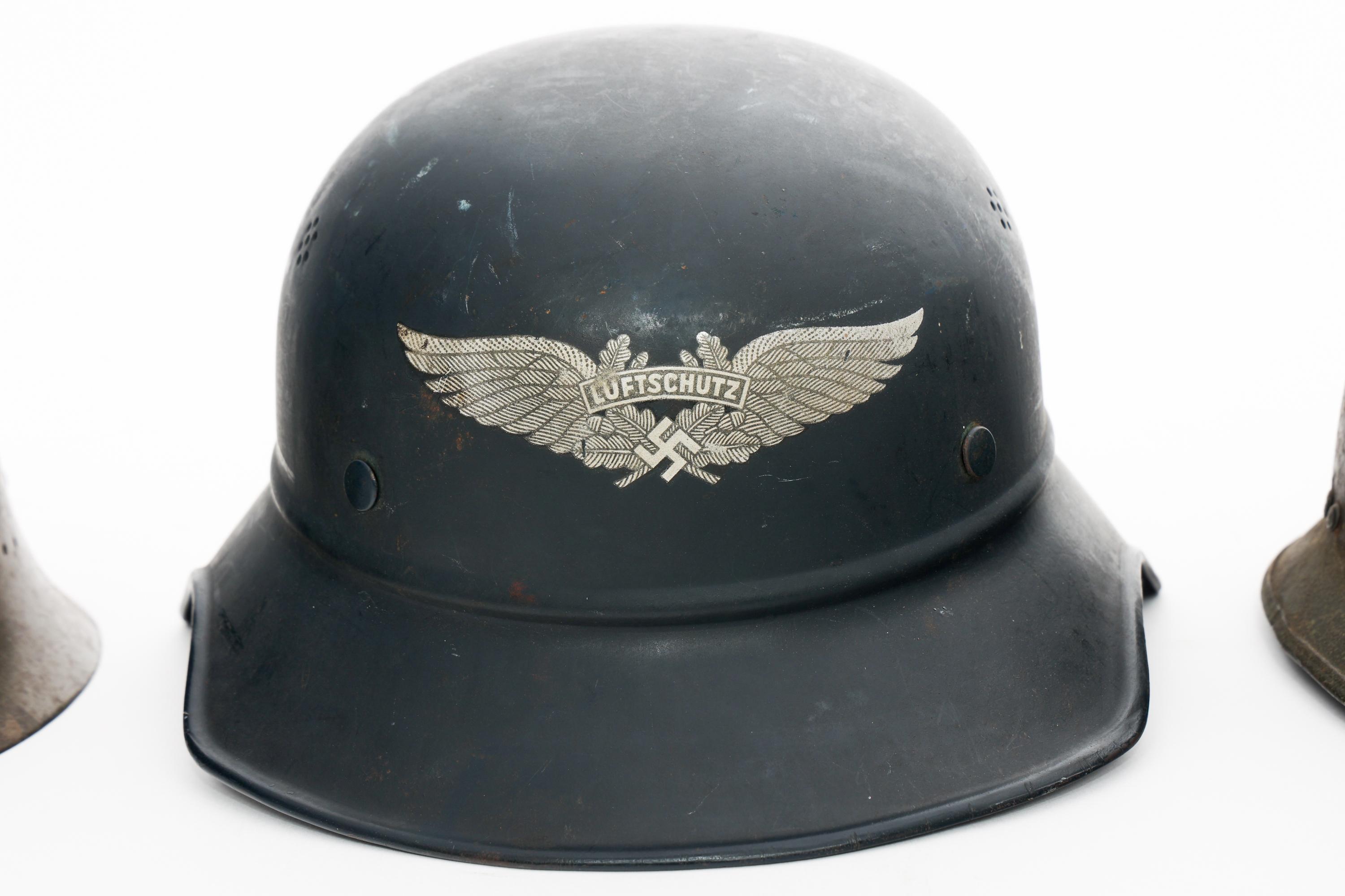 WWII WORLD MILITARY LUFTSCHUTZ & COMBAT HELMETS