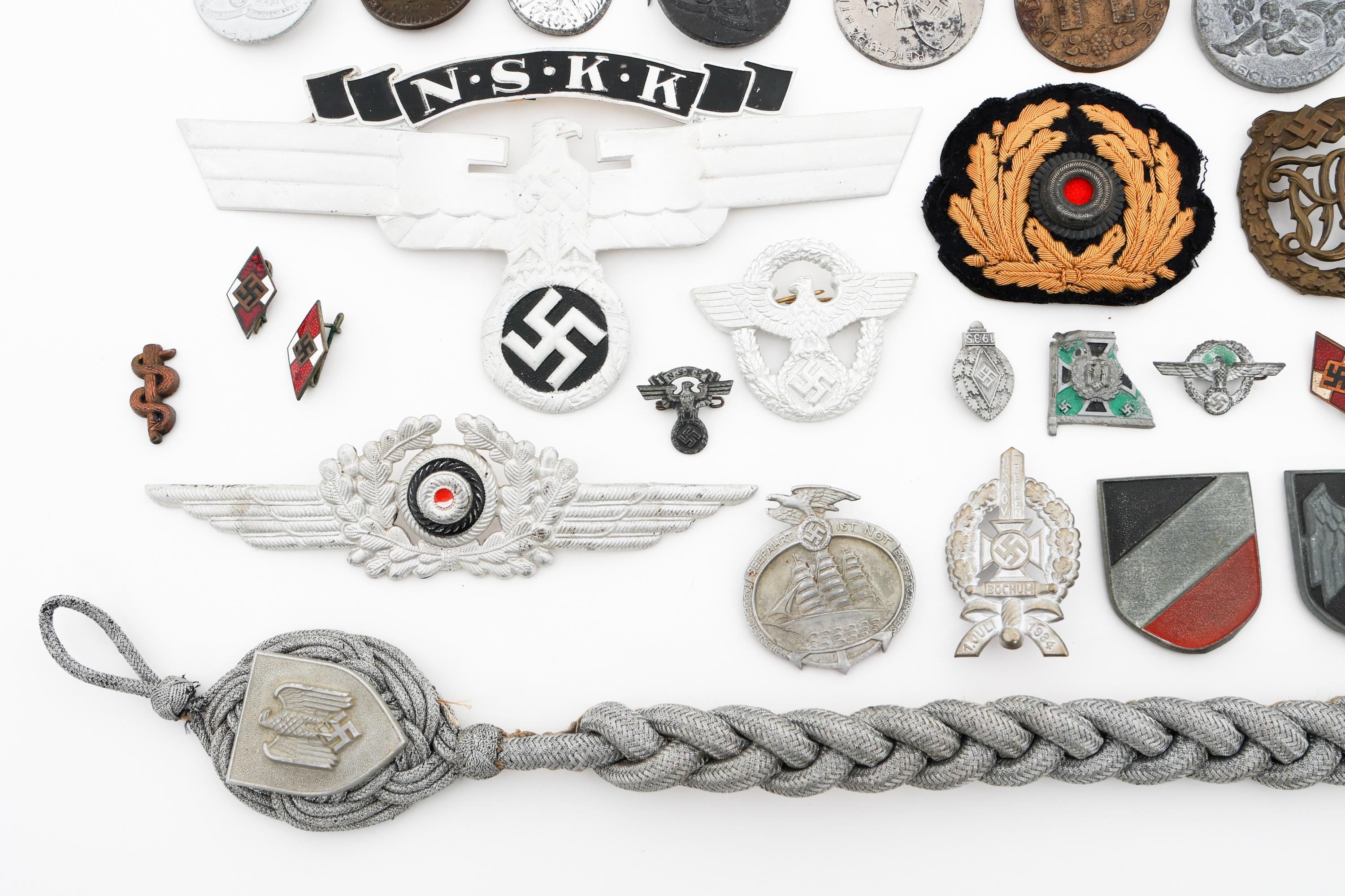 WWII GERMAN NSKK, HJ, & NSDAP BADGES & PINS