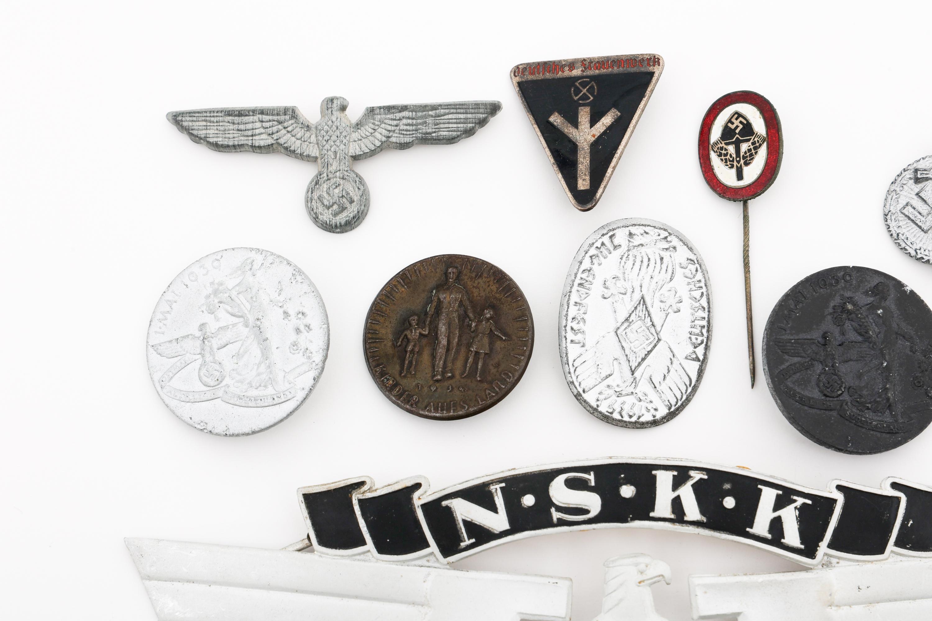 WWII GERMAN NSKK, HJ, & NSDAP BADGES & PINS