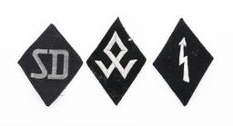 WWII GERMAN WAFFEN SS COLLAR TAB & SLEEVE DIAMONDS