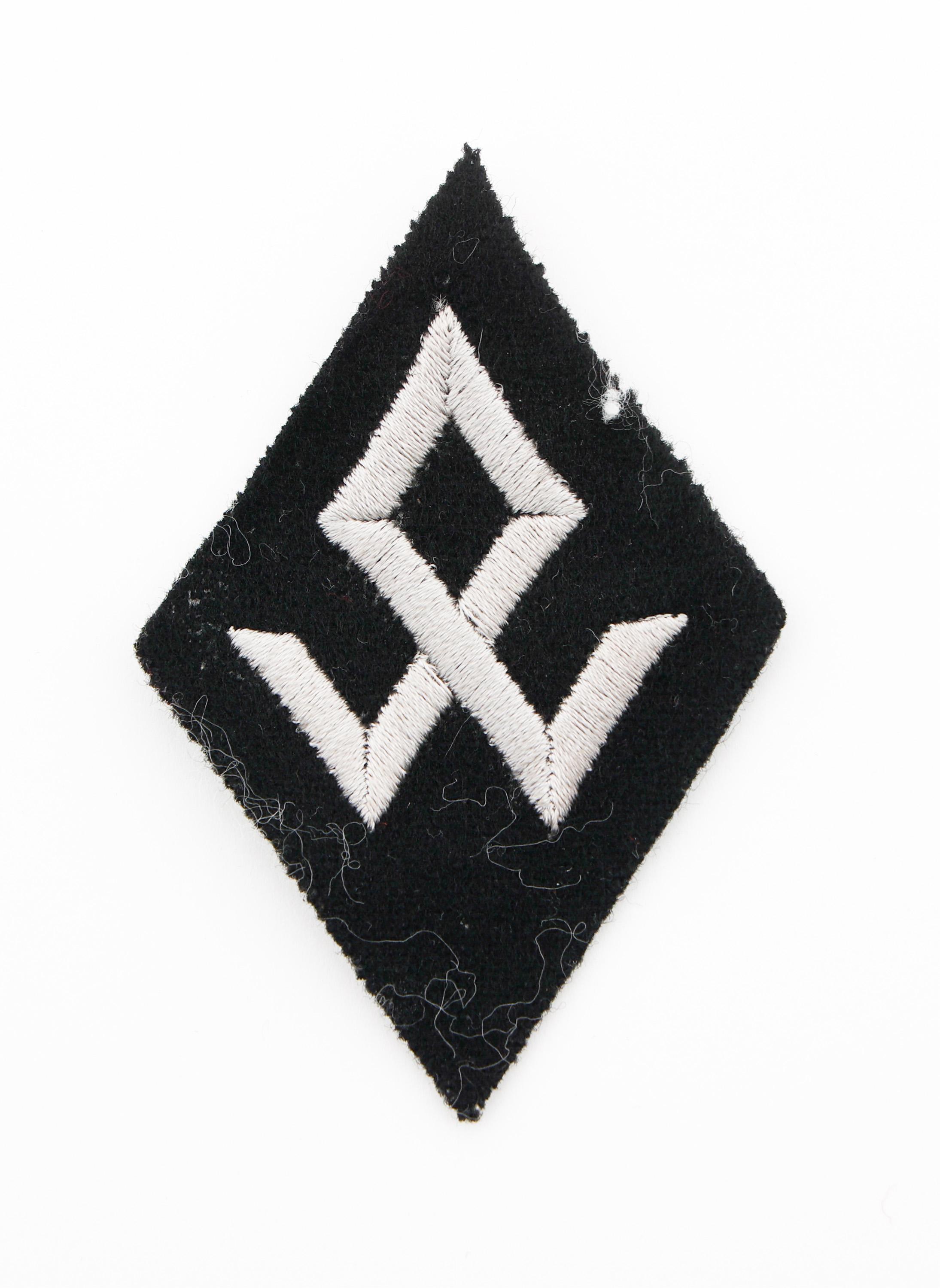 WWII GERMAN WAFFEN SS COLLAR TAB & SLEEVE DIAMONDS