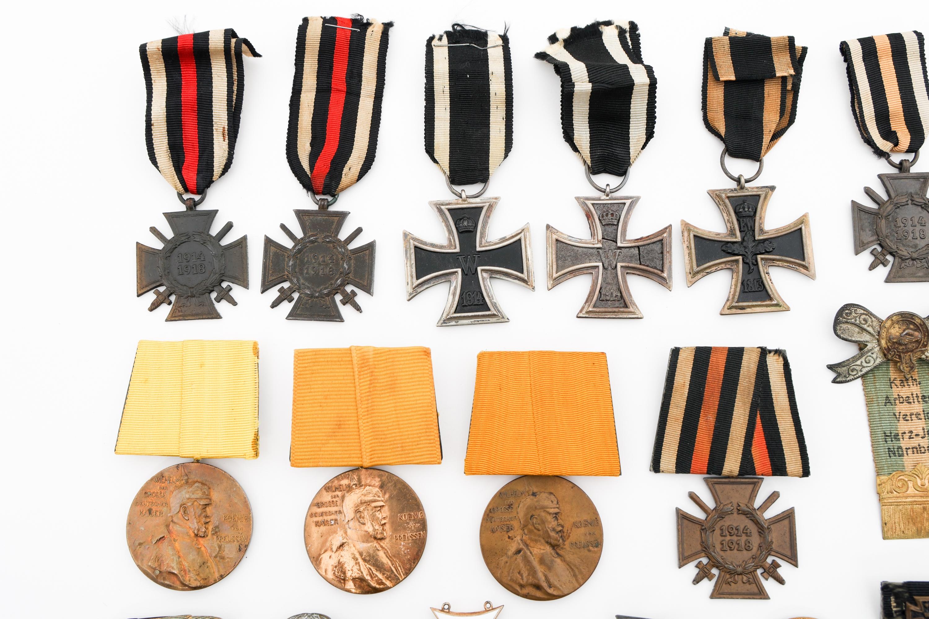 WWI GERMAN IRON CROSS, MEDALS, & BADGES