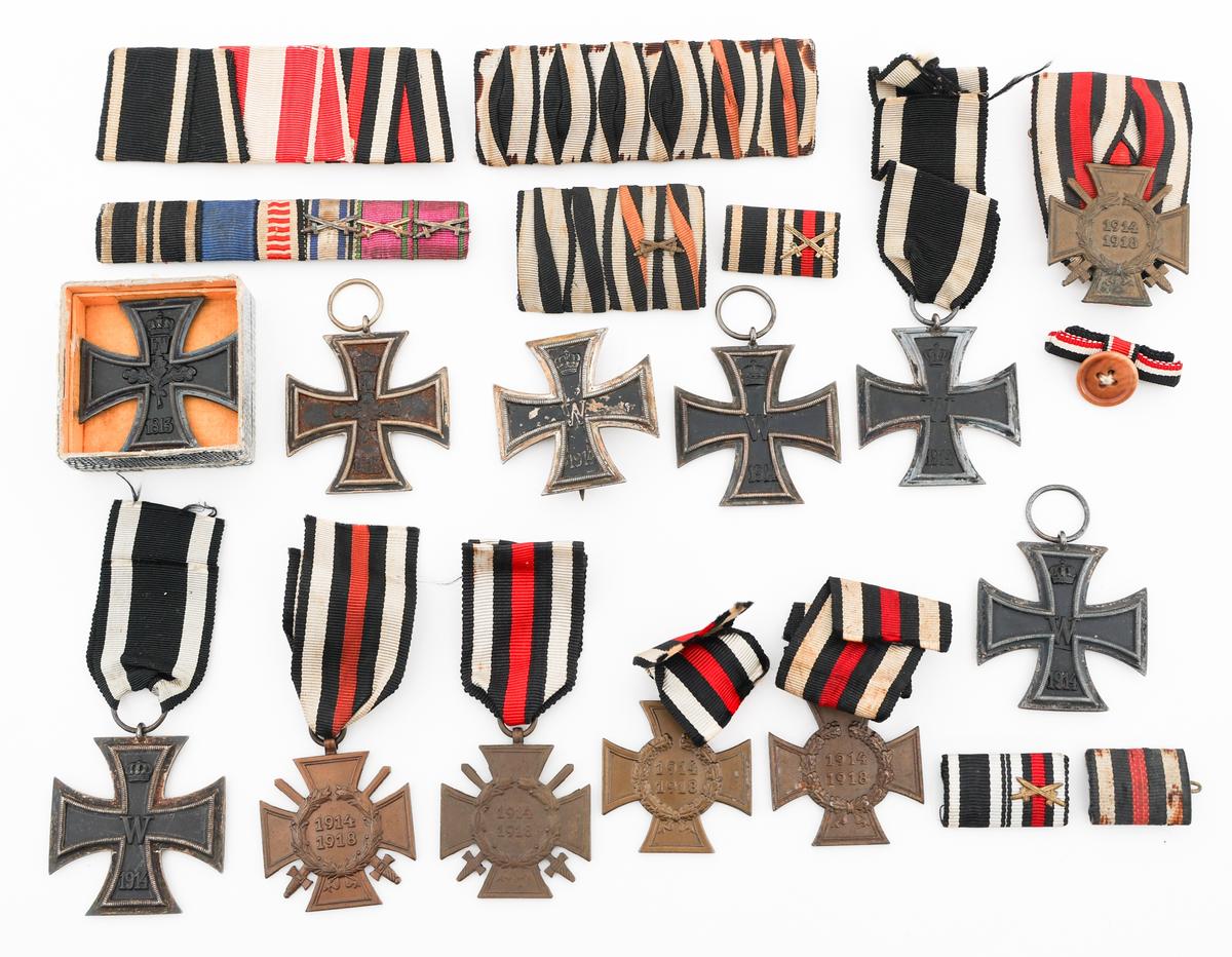 WWI IMPERIAL GERMAN IRON CROSS, MEDALS & RIBBONS