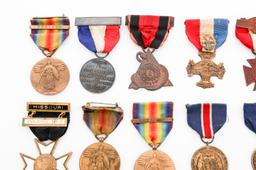 WWI ERA US STATE SERVICE & FRATERNAL MEDALS