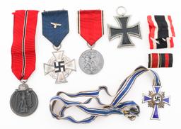 WWII GERMAN IRON CROSS, MOTHER'S CROSS, & MEDALS