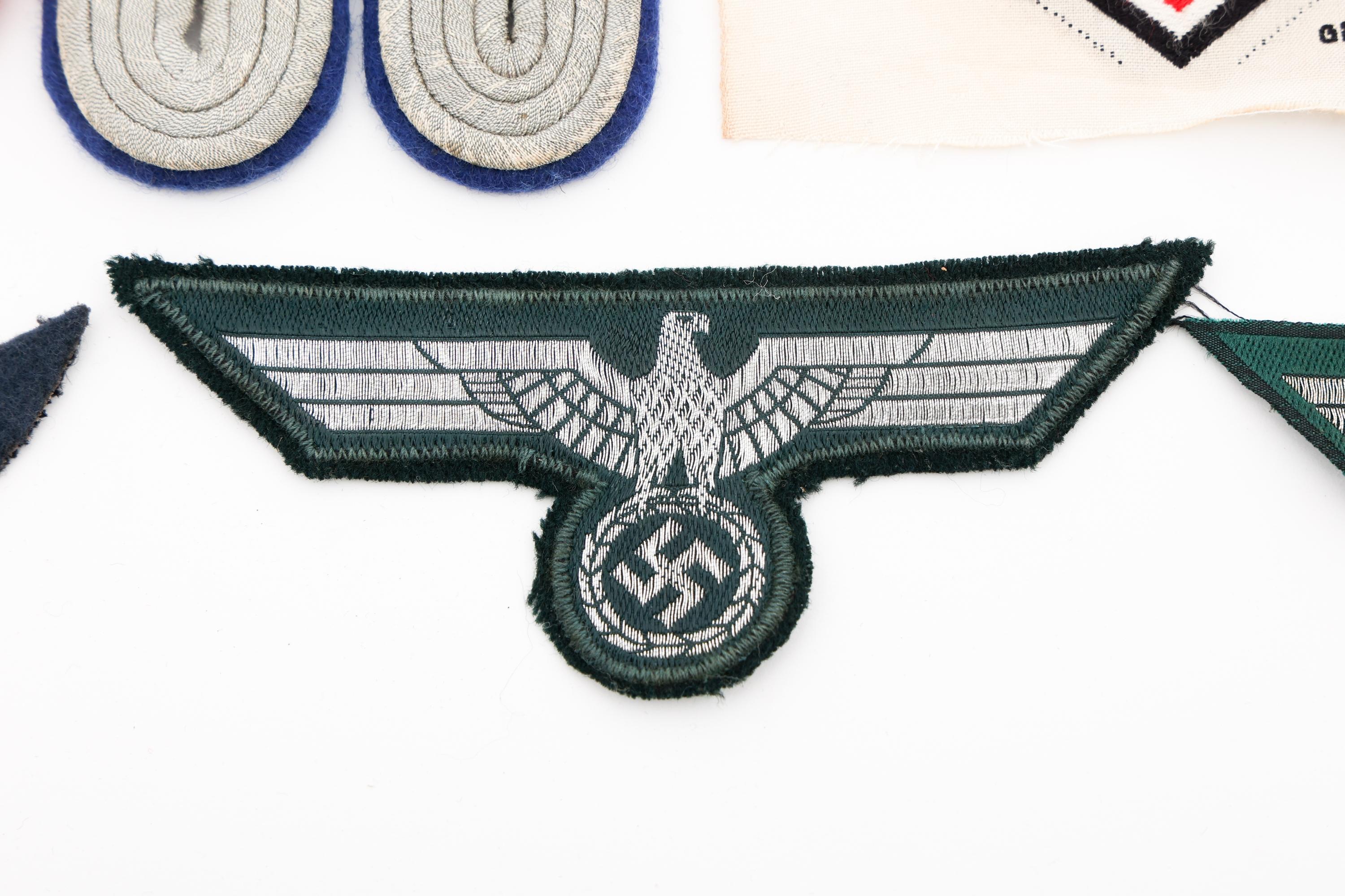 WWII GERMAN SHOULDER BOARDS, PATCHES, & ARMBANDS